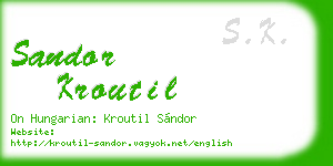 sandor kroutil business card